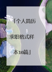 个人简历求职格式样本10篇