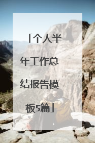 个人半年工作总结报告模板5篇