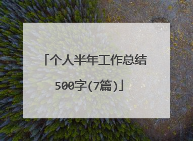 个人半年工作总结500字(7篇)