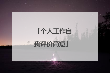 个人工作自我评价简短