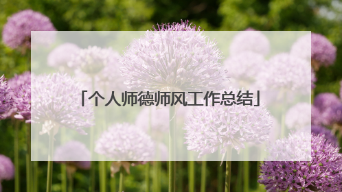 个人师德师风工作总结