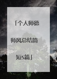 个人师德师风总结简短5篇
