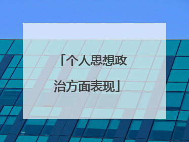个人思想政治方面表现