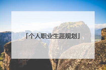 个人职业生涯规划