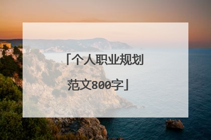 个人职业规划范文800字