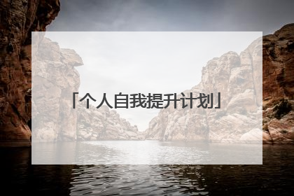 个人自我提升计划