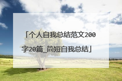 个人自我总结范文200字20篇_简短自我总结