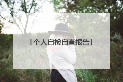 个人自检自查报告