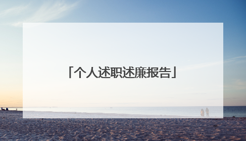 个人述职述廉报告