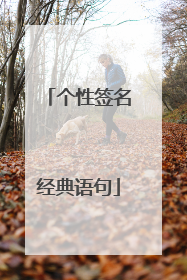 个性签名经典语句