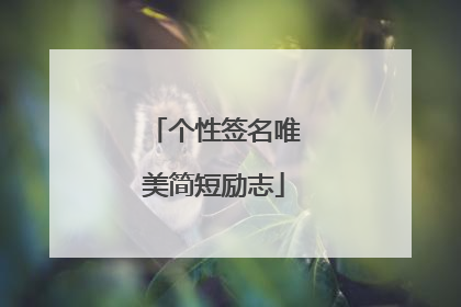 个性签名唯美简短励志