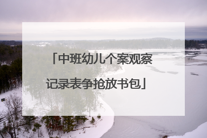 中班幼儿个案观察记录表争抢放书包
