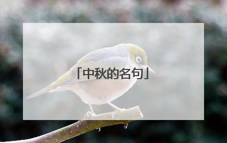 中秋的名句