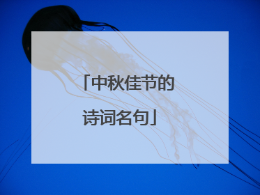中秋佳节的诗词名句