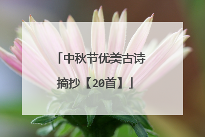 中秋节优美古诗摘抄【20首】