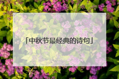 中秋节最经典的诗句