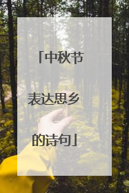 中秋节表达思乡的诗句