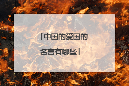 中国的爱国的名言有哪些