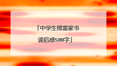 中学生傅雷家书读后感500字