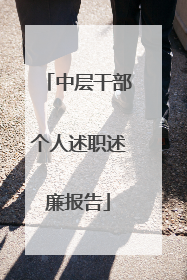 中层干部个人述职述廉报告