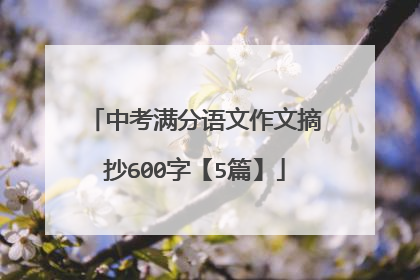 中考满分语文作文摘抄600字【5篇】