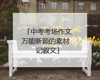 中考考场作文万能新颖的素材 记叙文