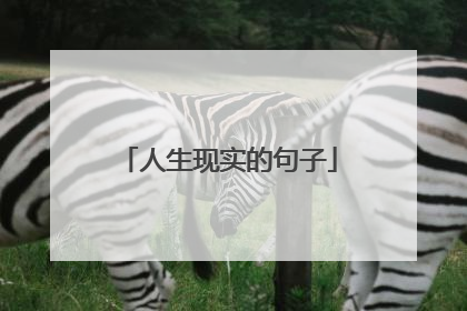人生现实的句子