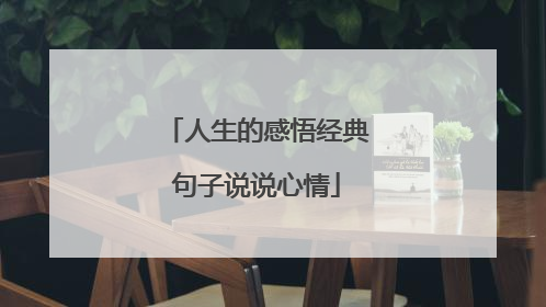 人生的感悟经典句子说说心情