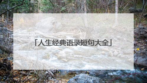 人生经典语录短句大全