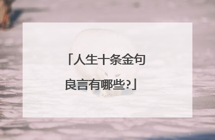 人生十条金句良言有哪些?