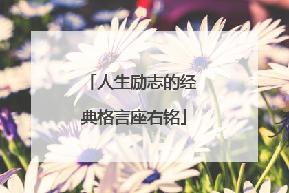 人生励志的经典格言座右铭