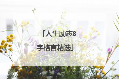 人生励志8字格言精选