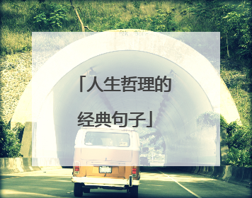 人生哲理的经典句子