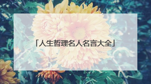 人生哲理名人名言大全