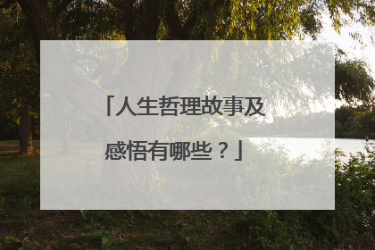 人生哲理故事及感悟有哪些？