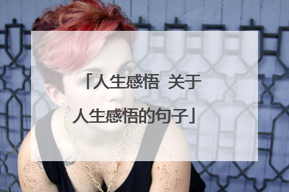 人生感悟 关于人生感悟的句子