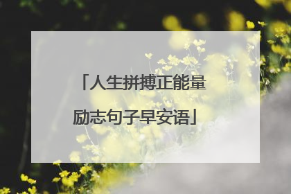 人生拼搏正能量励志句子早安语
