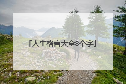 人生格言大全8个字
