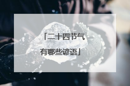 二十四节气有哪些谚语