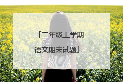 二年级上学期语文期末试题