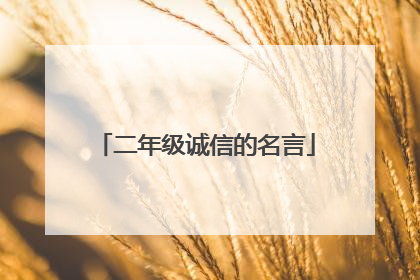 二年级诚信的名言