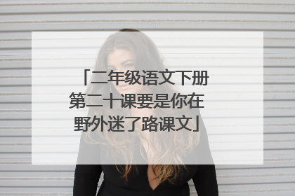 二年级语文下册第二十课要是你在野外迷了路课文