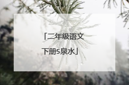 二年级语文下册5泉水