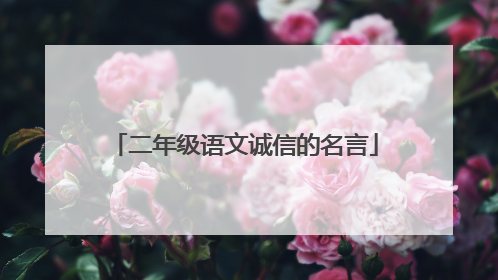 二年级语文诚信的名言