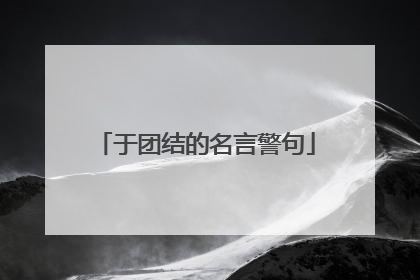 于团结的名言警句