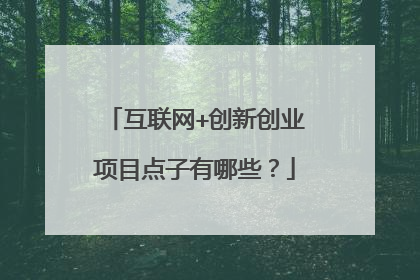 互联网+创新创业项目点子有哪些？