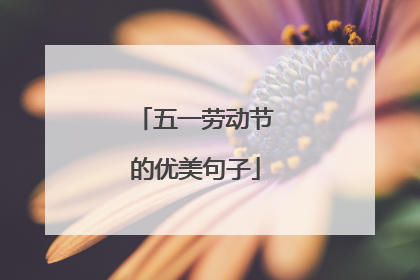 五一劳动节的优美句子