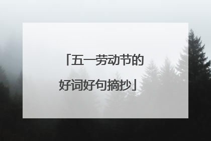 五一劳动节的好词好句摘抄