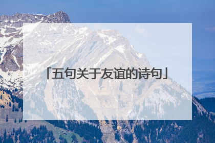 五句关于友谊的诗句