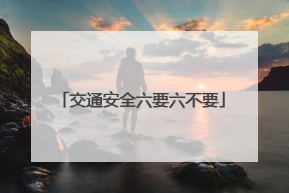 交通安全六要六不要